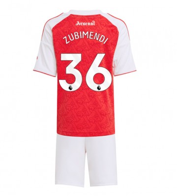 Arsenal Martin Zubimendi #36 Hjemmebanesæt Børn 2025-26 Kort ærmer (+ korte bukser)